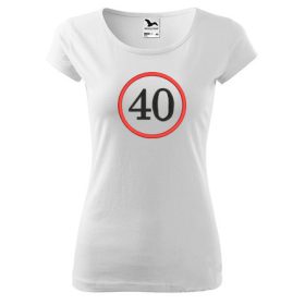 40-es felirattal hímzett számos női póló XS