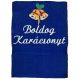 "Boldog karácsonyt" felirattal és haranggal hímzett törölköző, királykék – karácsonyi hímzett törölköző