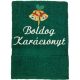 "Boldog karácsonyt" felirattal és haranggal hímzett törölköző, sötét zöld – karácsonyi hímzett törölköző ajándék