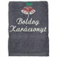 "Boldog karácsonyt" felirattal és haranggal hímzett törölköző, szürke – karácsonyi hímzett törölköző ajándék