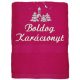 "Boldog karácsonyt" felirattal és templommal hímzett törölköző, pink – karácsonyi hímzett törölköző ajándék
