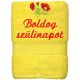 Hímzett törölköző "Boldog szülinapot" felirattal + pipacs, sárga