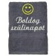 Hímzett törölköző "Boldog szülinapot" felirattal + smile , szürke