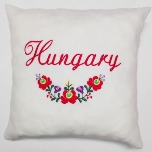 Hungary + matyó minta, fehér