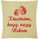 "Köszönöm, hogy vagy Nekem" felirattal + sünikkel hímzett párna, krém