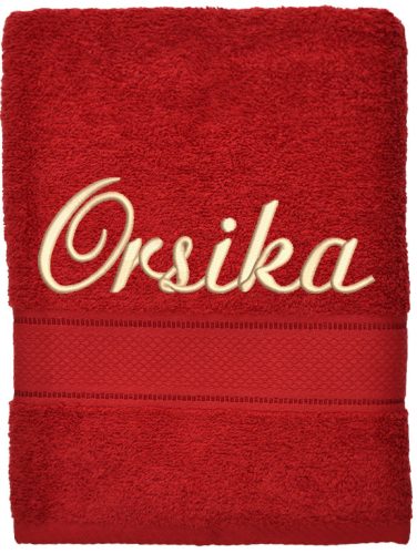 Bordó hímzett törölköző névvel