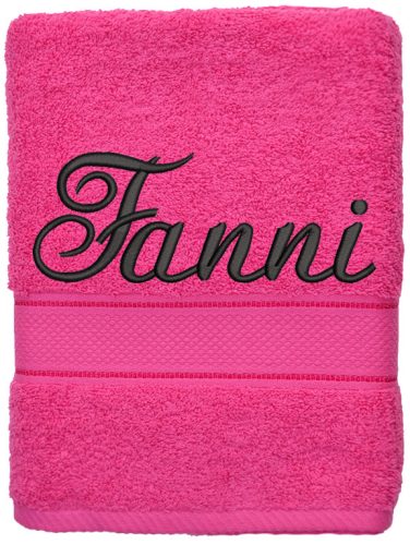 Pink színű egyedi hímzett törölköző névvel