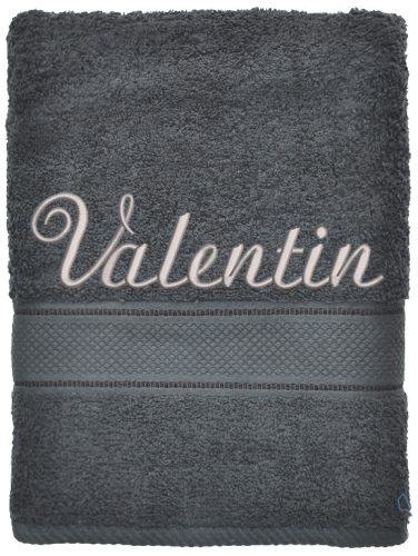 Neves, hímzett törölköző bármilyen névvel, SÖTÉTGRAFIT