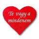 "Te vagy a mindenem" felirattal hímzett szíves párna