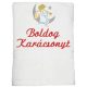 Fehér hímzett „Boldog karácsonyt” feliratú törölköző angyalka mintával, karácsonyi ajándék