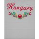Fehér hímzett „Hungary” feliratú törölköző kalocsai mintával, magyaros ajándék
