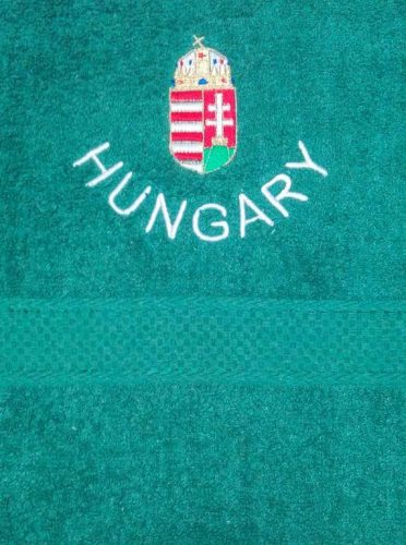 Hungary + címer, sötét zöld