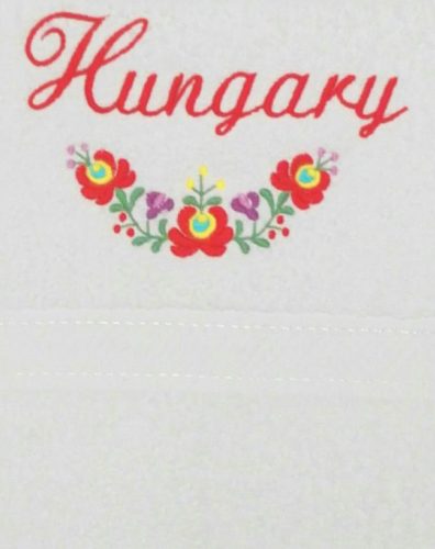 Hungary + matyó minta, fehér