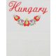 Fehér hímzett „Hungary” feliratú törölköző matyó mintával, magyaros ajándék