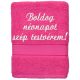 Pink hímzett törölköző egyedi felirattal
