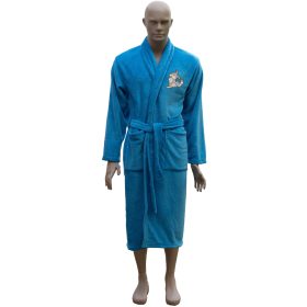 Hímzett, női hosszú fazonú köntös, türkizkék S