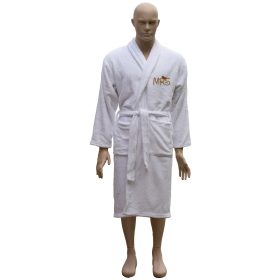 Hímzett, női hosszú fazonú köntös, fehér S