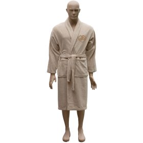 Hímzett, női hosszú fazonú köntös, krém S