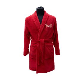 Hímzett, női rövid fazonú köntös, piros S