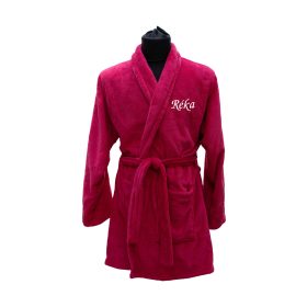 Hímzett, női rövid fazonú köntös, pink S