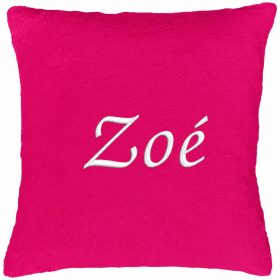 Tetszőleges névvel hímzett párna, pink, névre szóló hímzett párna, személyre szabott ajándék