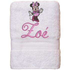   Hímzett törölköző bármilyen névvel + mintával, FEHÉR