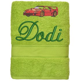 Hímzett törölköző bármilyen névvel + mintával, KIVI