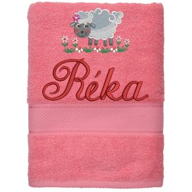 Hímzett törölköző bármilyen névvel + mintával, LAZAC