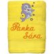 Hímzett törölköző 2-3 szavas felirattal + mintával, NAPSÁRGA