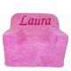 Névvel hímzett gyermekfotel, rózsaszín