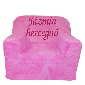   Bármilyen, 2-3 szavas felirattal hímzett gyermekfotel, rózsaszín