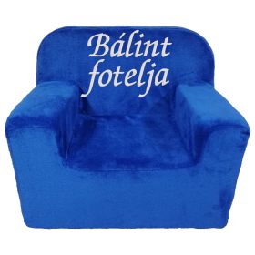   Bármilyen, 2-3 szavas felirattal hímzett gyermekfotel, királykék