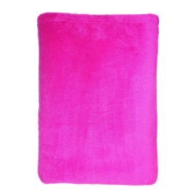 Tetszőleges 2-3 szóval és mintával hímzett pléd, pink, egyedi ajándékötlet