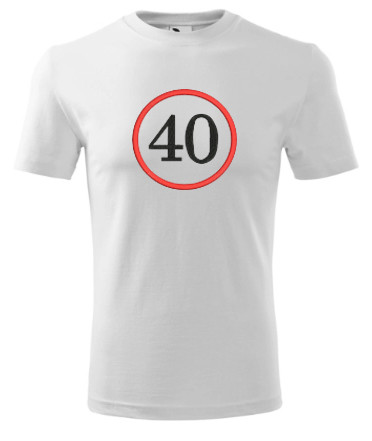 40-es felirattal hímzett számos férfi póló 4XL