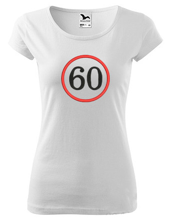 60-as felirattal hímzett számos női póló 2XL