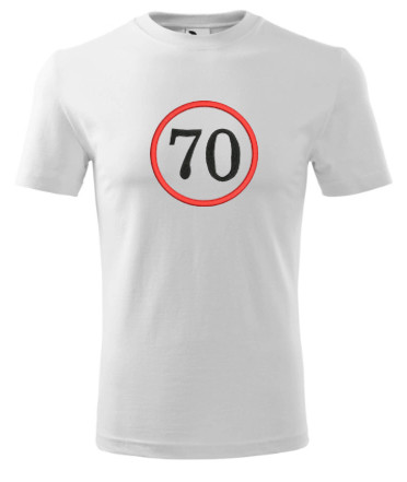 70-es felirattal hímzett számos férfi póló 4XL