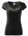 Hímzett, kalocsai mintás női, környakú fekete póló XL