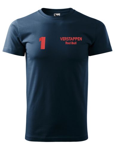  Hímzett Forma-1 póló VERSTAPPEN sötétkék férfi S – Max Verstappen szurkolói póló, Forma-1 rajongói póló