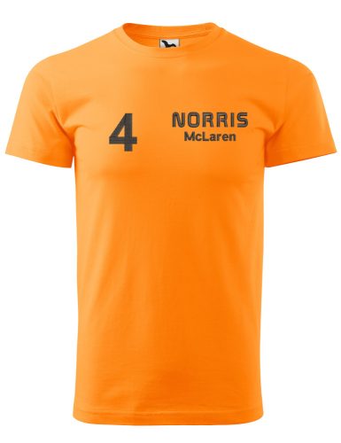 Hímzett Forma-1 póló + NORRIS narancs, férfi XL