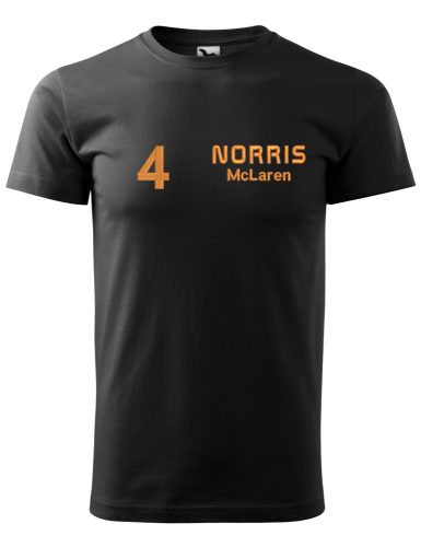 Hímzett Forma-1 póló + NORRIS fekete, férfi 4XL