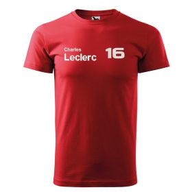 Hímzett Forma-1 póló + LECRERC piros-fehér, férfi S