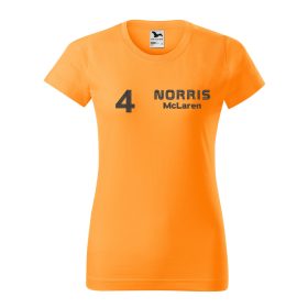Hímzett Forma-1 póló NORRIS narancs női XS, Forma-1 szurkolói póló, F1 ajándékötlet, autóverseny rajongóknak