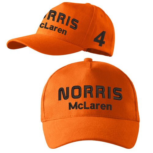 Hímzett Forma-1 baseball sapka NORRIS narancs unisex, F1 szurkolói sapka, Forma-1 ajándékötlet