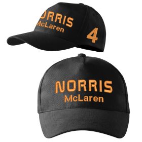 Hímzett Forma-1 baseball sapka NORRIS fekete unisex, F1 szurkolói sapka, Forma-1 ajándékötlet