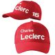Hímzett Forma-1 baseball sapka LECLERC piros-fehér unisex, F1 szurkolói sapka, Forma-1 ajándékötlet