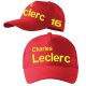 Hímzett Forma-1 baseball sapka LECLERC piros-sárga unisex, F1 szurkolói sapka, Forma-1 ajándékötlet