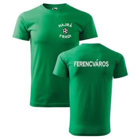 Hímzett HAJRÁ FRADI és FERENCVÁROS zöld férfi szurkolói póló XS