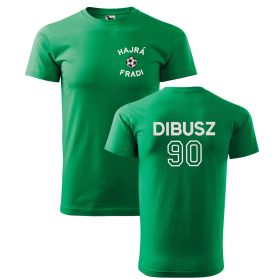 Hímzett HAJRÁ FRADI DIBUSZ 90 férfi szurkolói póló, egyedi ajándékötlet XS