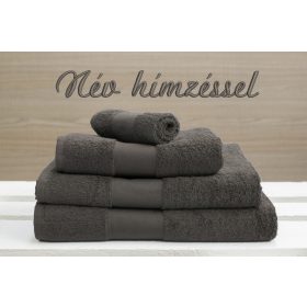   Neves, hímzett PRÉMIUM törölköző bármilyen névvel, ANTRACIT