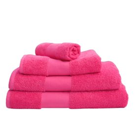 Neves, hímzett prémium törölköző pink színben, egyedi születésnapi ajándék